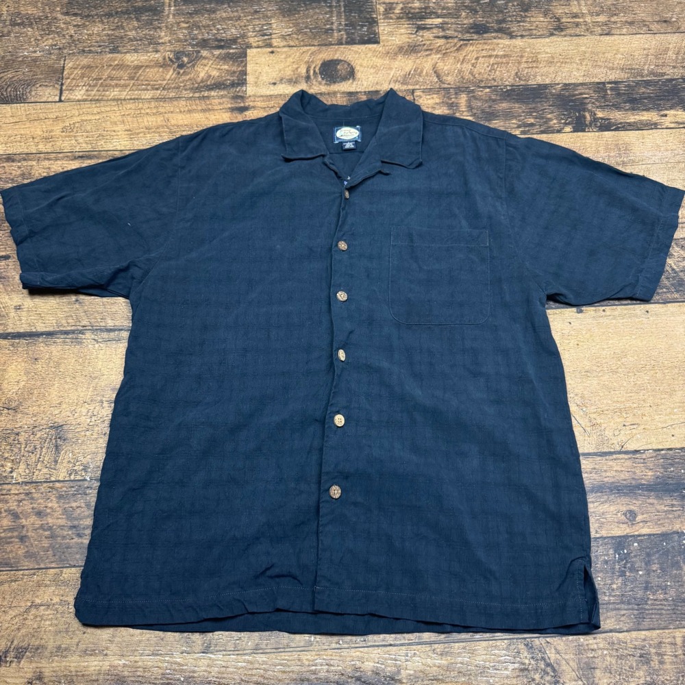 Tommy Bahama Golf Button Up Shirt More Par to Ya Embroidered‎ Back Mens L